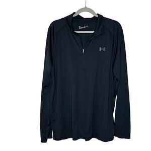 Under Armour Men's Tech 1/2 Zip Long Sleeve Shirt Black XL Loose Fit Athletic